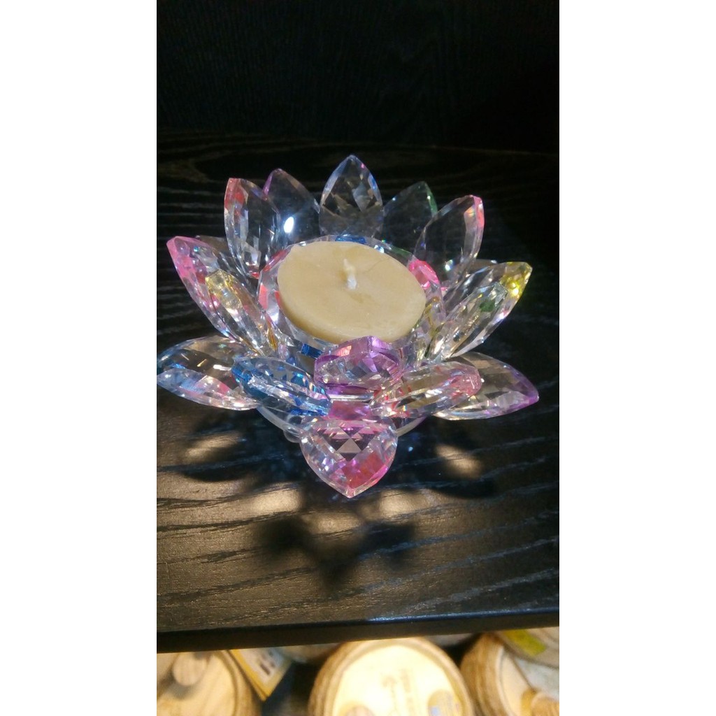 Đế NẾN pha lê + Nến tealight Sáp ong