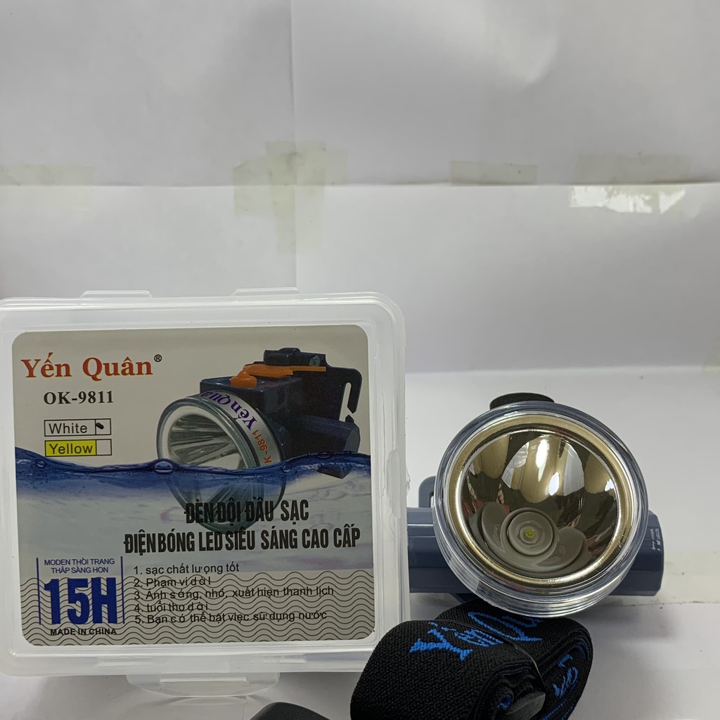 Đèn Pin Đội Đầu - Yến Quân 9811 - Đèn Pin Treo Đầu Chống Nước Nhỏ Gọn Pin Trâu - HUSO