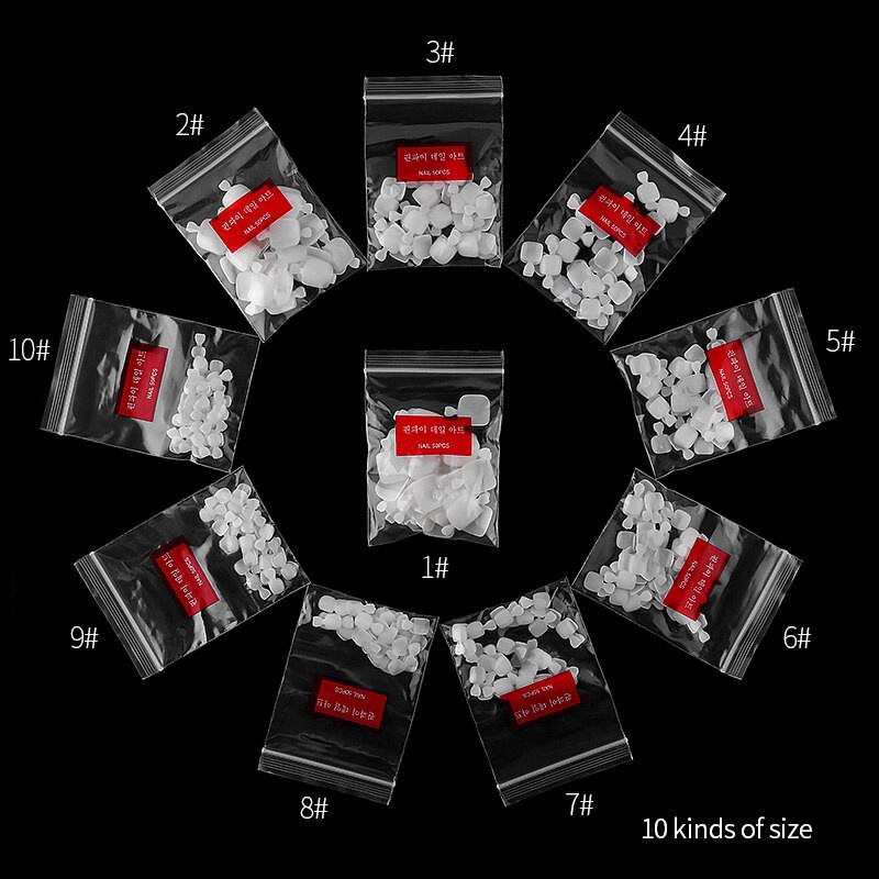 [Hàng mới về] Set 500 móng chân giả trong suốt phủ toàn bộ móng phù hợp sấy khô dưới đèn UV