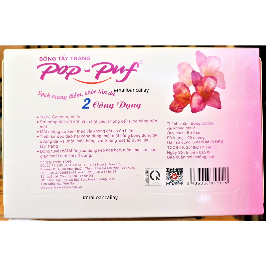 Bông tẩy trang POP-PUF 100 miếng