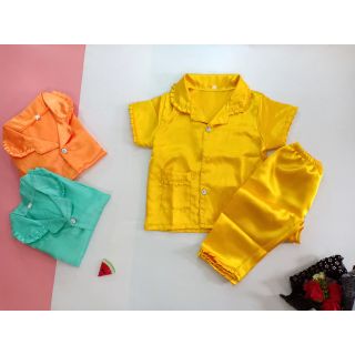 Bộ pijama lụa, phối bèo cho bé size 1_4 (8-36kg)