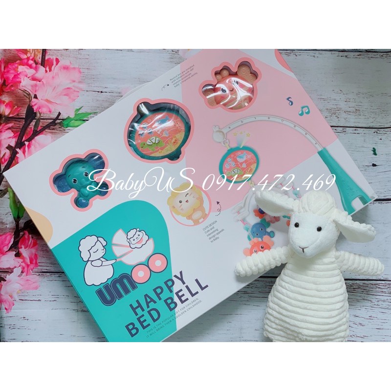Đồ chơi treo nôi cũi tự xoay 360 độ phát nhạc ru ngủ cho bé