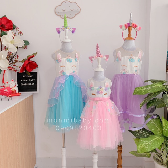 ĐẦM CÔNG CHÚA UNICORN - LITTLE PONY LOẠI 1 CHO BÉ GÁI 13-30KG