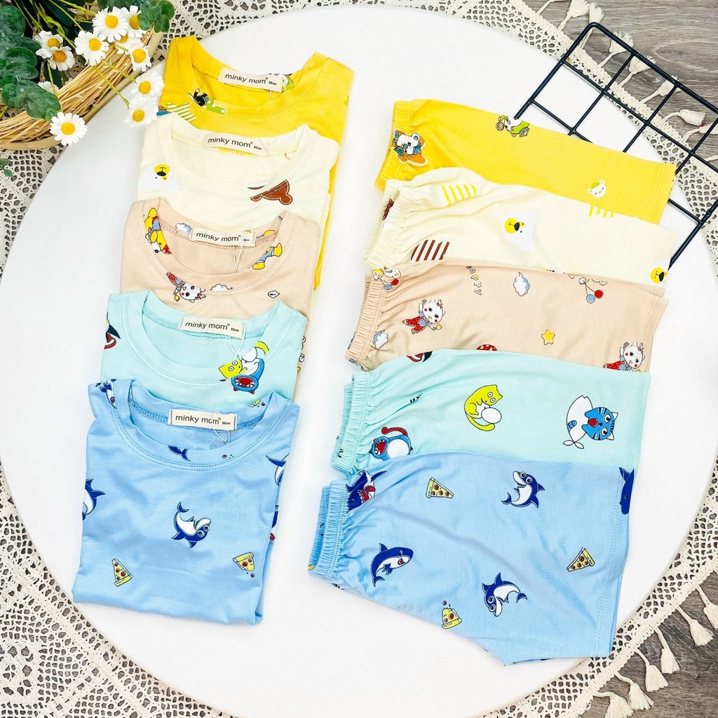 Đồ bộ MINKY MOM size đại cho bé trai bé gái cộc thun, quần áo trẻ em monky mom mặc nhà cho bé 1 2 3 4 5 6 7 8 tuổi BC032