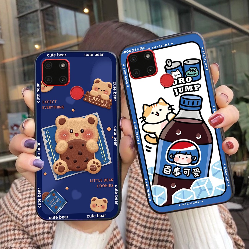 Ốp lưng Realme C12 in hình 3D GẤU cute be@r, soda, happy day cực hot ,thời thượng