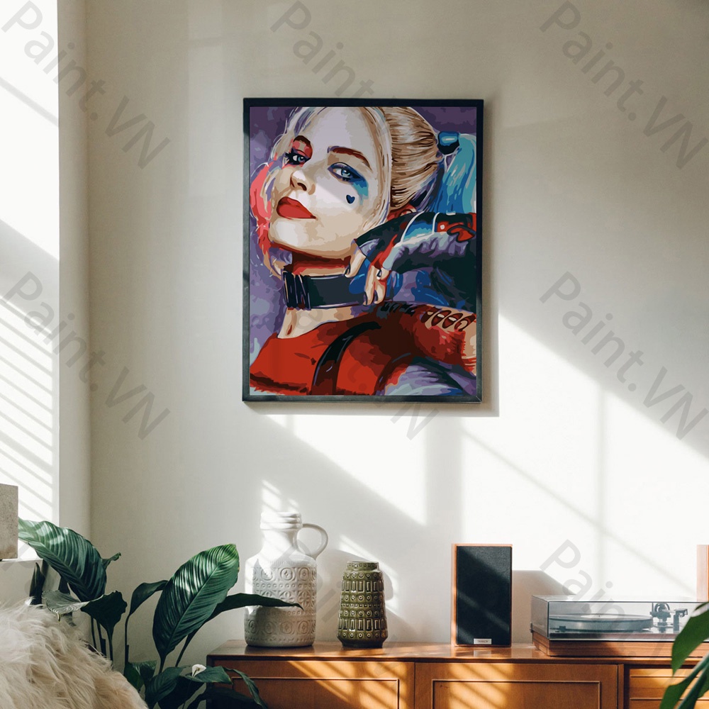 Tranh Sơn Dầu Trang Trí Hình Harley Quinn - Suicide Squad Va-1865