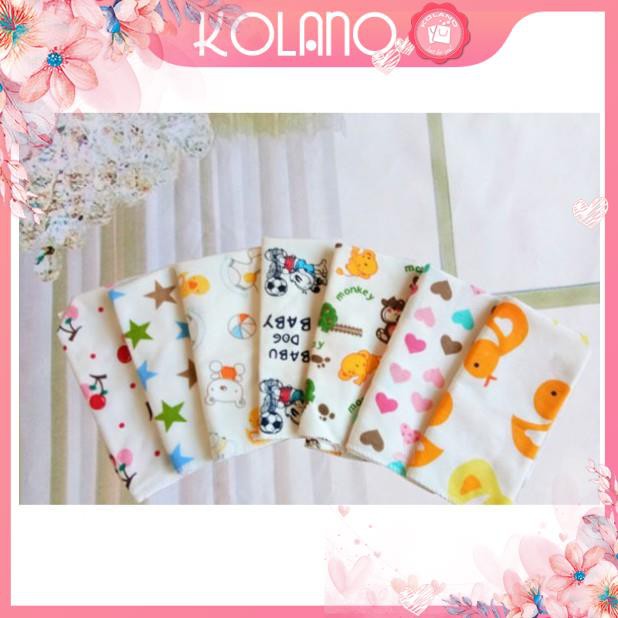 Bộ 5 Khăn Cotton Tam Giác Có Cúc Bấm Cho Bé Giữ Ấm Cổ Và Vệ Sinh