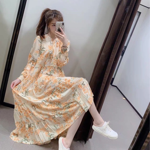VÁY HOA NHÍ FORM XOÈ RỘNG ZARA