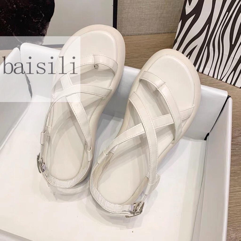 SANDAL NỮ BAISILI - GIÀY THỜI TRANG QUAI NGANG MẢNH XỎ NGÓN ĐẾ BẰNG HIỆN ĐẠI BS220519