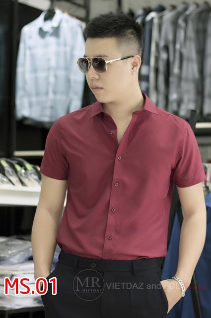 Áo sơ mi nam ngắn tay 5 màu cao cấp | BigBuy360 - bigbuy360.vn