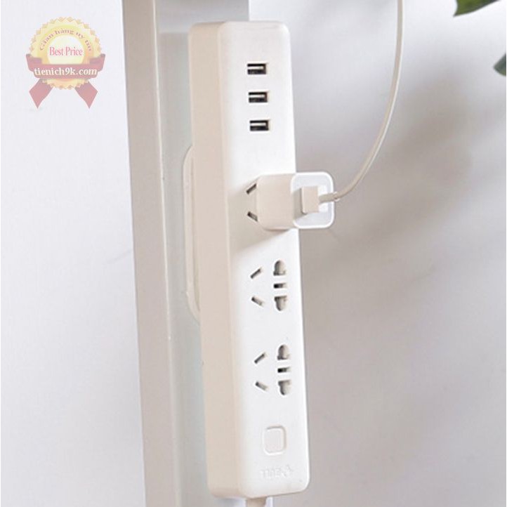 Bộ 2 Miếng Nhựa AB Giá treo ổ điện điều khiển điều hòa router wifi trượt cài chữ T dính dán tường 2 mặt A B siêu chắc