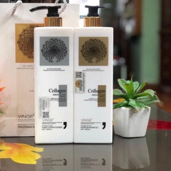 Bộ Gội Xả COLLAGEN VINGE 1000ML| Phục Hồi Tóc Hư Tổn Giúp Giảm Rụng Tóc, Ngăn Rụng Tóc | BigBuy360 - bigbuy360.vn