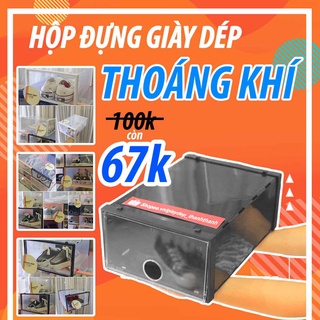 Hộp Đựng Giày Dép Nhựa Cứng Có Thoáng Khí Nắp trong như kính giaydep_thanhthanh