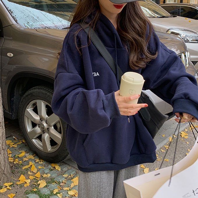 Áo Khoác Hoodie Đệm Lông Cừu Phong Cách Hàn Quốc Thời Trang Mới 2022 Dành Cho Bạn Nữ