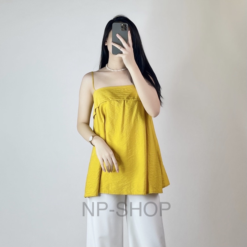 Áo 2 dây nữ form rộng freesize dáng dài NPA004