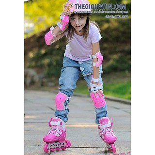 Trọn bộ giày trượt Patin cho bé có đèn phát sáng