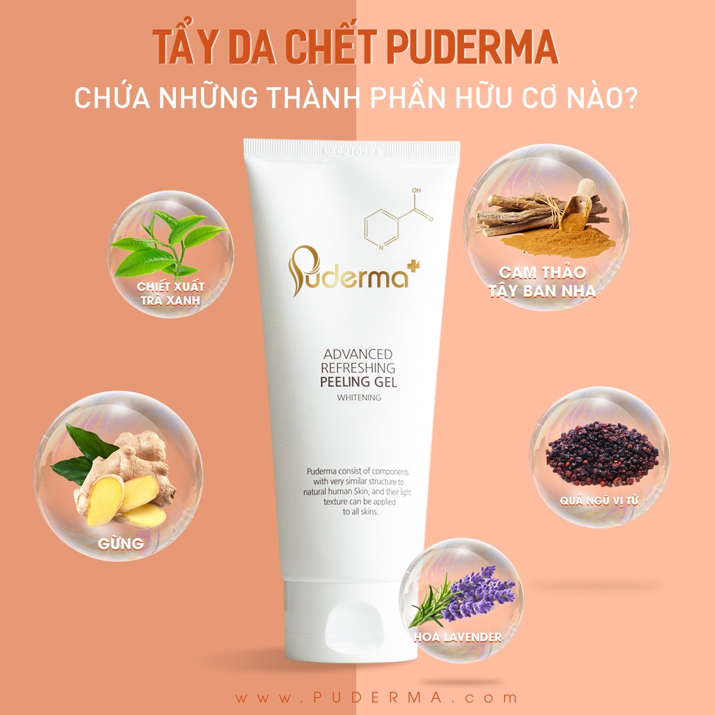 Tẩy Da Chết Puderma Advanced Refreshing Peeling Gel Giúp Làm Sạch Tế Bào Da Chết, Mang Lại Làn Da Mịn Màng, Tươi Sáng