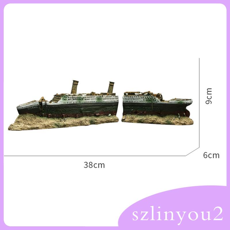 Đồ trang trí tàu Titanic trang trí bể cá