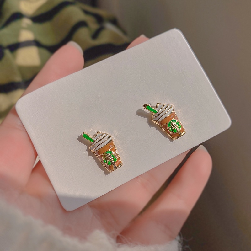 Khuyên Tai Hình Trà Sữa Dễ Thương Phong Cách Mùa Hè 2022