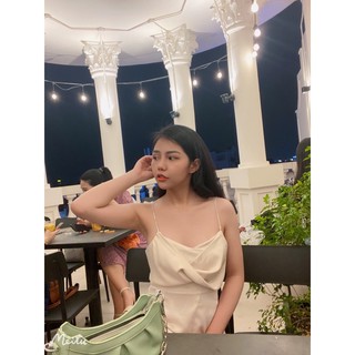 đầm lụa xoắn ngực (ảnh và video thật 100%)