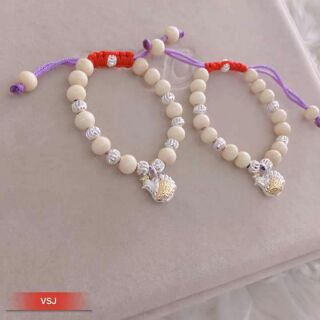 Vòng dâu mix bạc + gà bạc