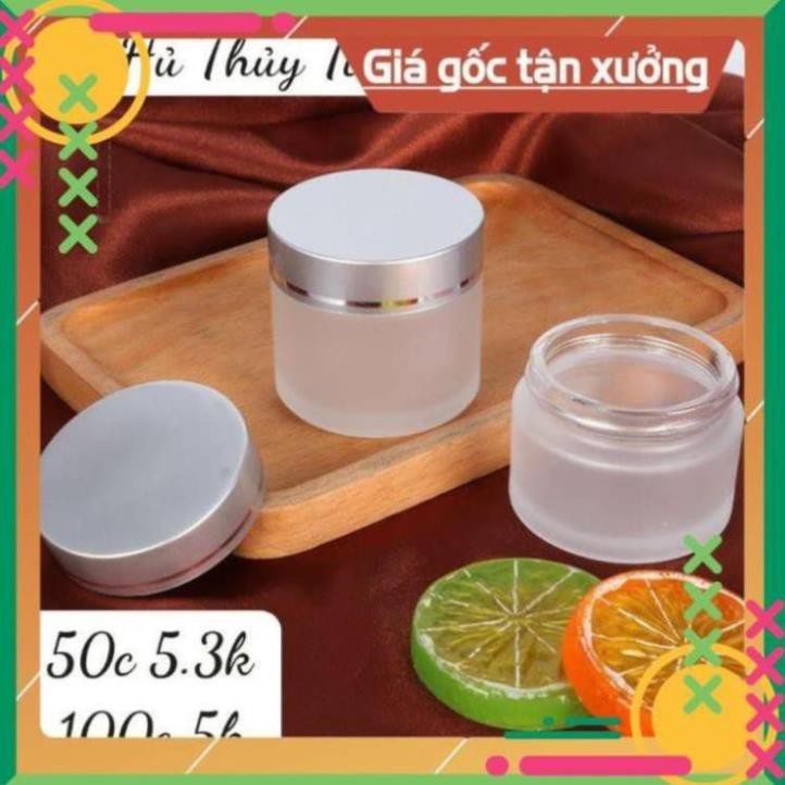 Hủ Đựng Kem ❤ TOP GIÁ RẺ ❤ [5g,10g] Hũ Chiết Mỹ Phẩm Thủy Tinh Nắp Bạc đựng kem , , phụ kiện du lịch