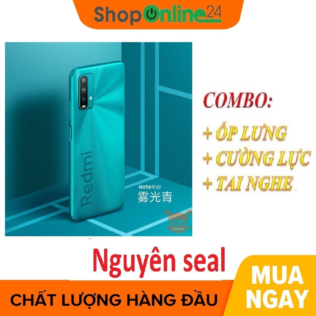 Combo Điện thoại Xiaomi Redmi Note 9 4/128 Chip Snap  662 (phiên bản 4G) + Ốp lưng + Cường lực + Tai nghe | BigBuy360 - bigbuy360.vn