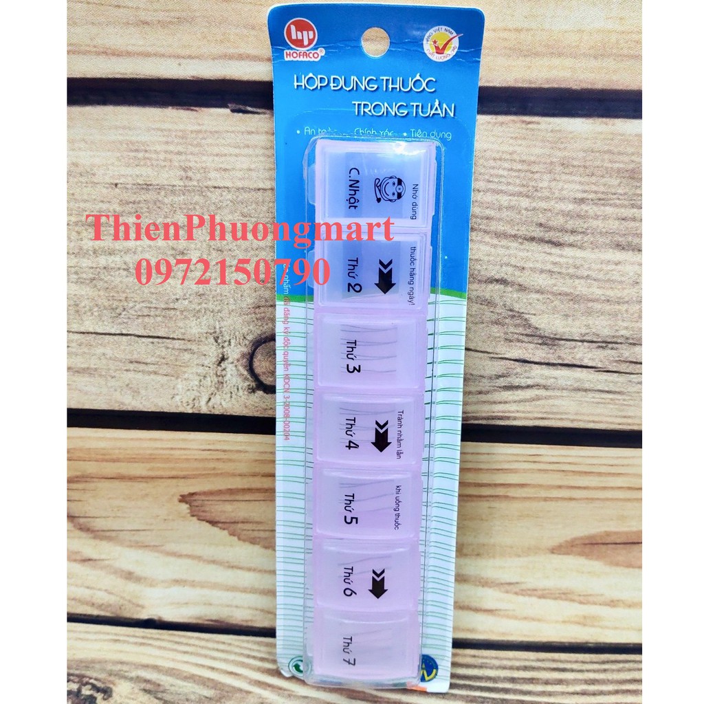 Hộp chia thuốc 7 ngăn từ T2 - Chủ Nhật HPG63 nhựa HOFACO