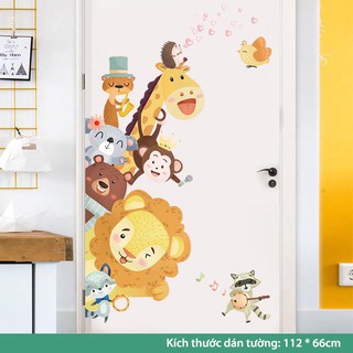Tranh dán tường cho bé trai, decal dán tường cho bé học (Sư Tử Đầu To)