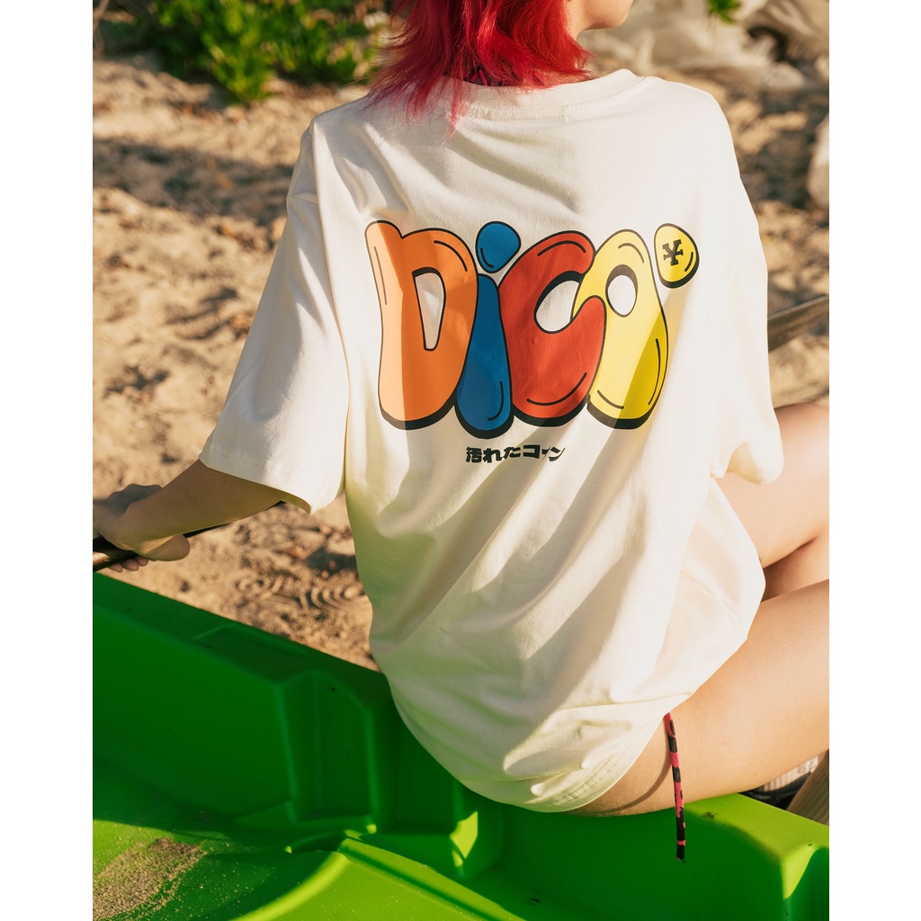 Áo thun DirtyCoins Multicolor Typo T-shirt - Cream
