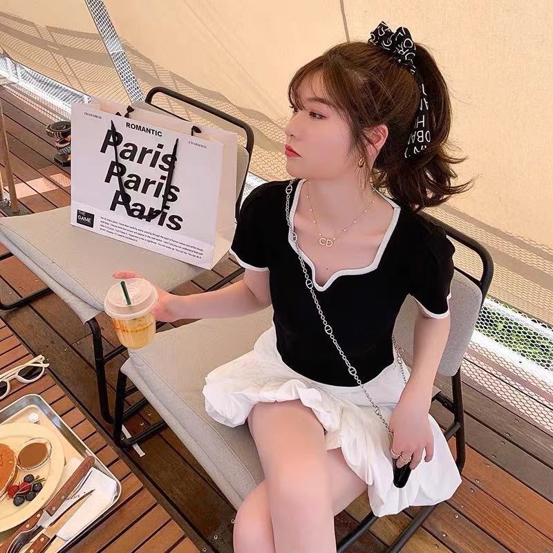 - PH - ÁO CỔ V PHỐI VIỀN TRẺ TRUNG XINH SẮN - PH -