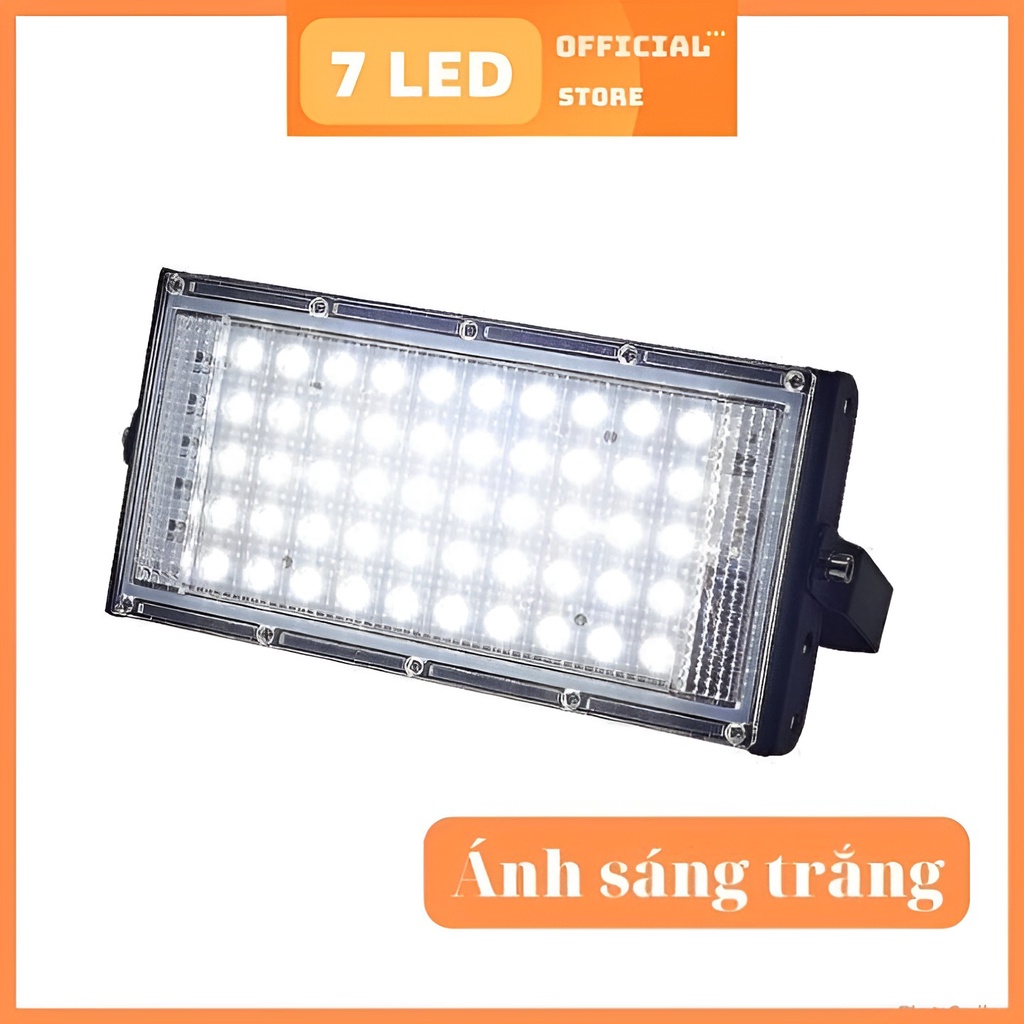 Đèn Led pha 50W siêu sáng 220V - đèn pha led sáng trắng , nháy 7 màu chống nước