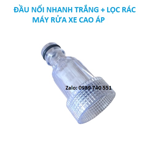 Đầu nối nhanh trắng + lọc rác máy rửa xe cao áp mini