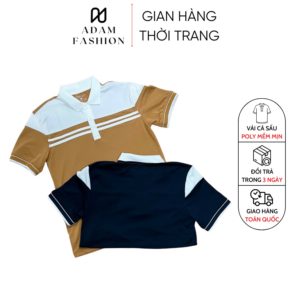 Áo thun cổ bẻ nam ⚡ GIÁ SỐC ⚡ Áo POLO nam cổ bẻ kẻ ngang phối màu chất Poly cá sấu co dãn, mềm mịn cực đẹp
