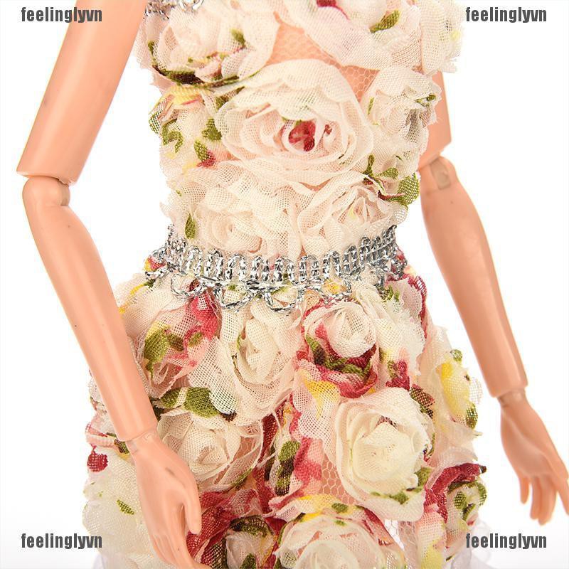 ❤TOP❤ Đầm hoa cộc tay xinh xắn cho búp bê Barbie ❤YO
