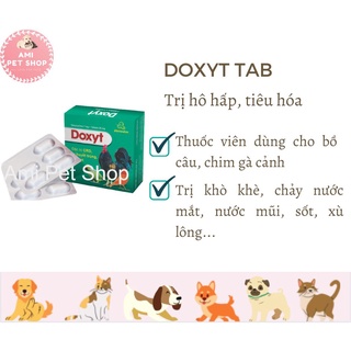 Viên uống Doxyt Tab Vemedim giảm khò khè, sổ mũi, kém ăn cho chim cảnh, gà đá, hộp 10 viên
