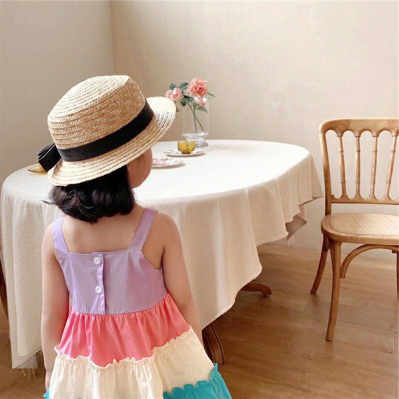 Váy đầm 2 dây cầu vồng rainbow bé yêu chất đẹp