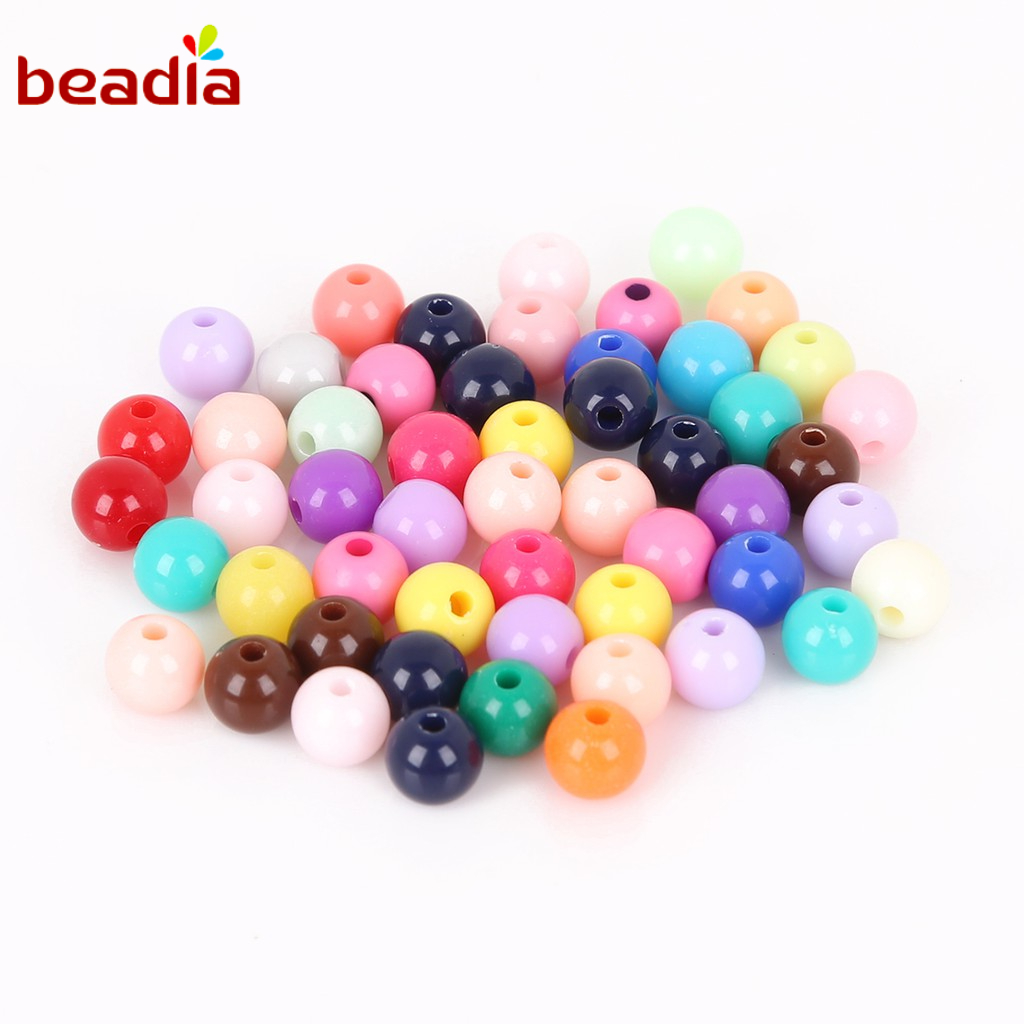 BEADIA Hạt Nhựa Nhiều Màu Sắc Làm Trang Sức Tiện Dụng