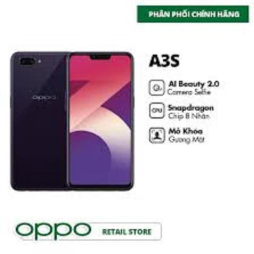 điện thoại Oppo A3s ram 3G/32G 2sim mới Fullbox- màn hình tai thỏ thời thượng