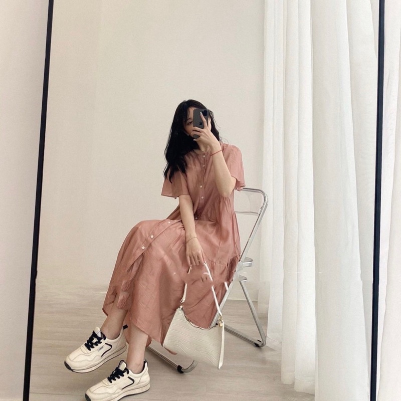 Đầm - Váy babydoll vải tơ mềm 2 lớp cộc tay xoè dài | BigBuy360 - bigbuy360.vn