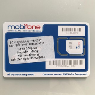 Sim 4G Mobifone  BL5GT  Không Giới hạn Data 50k/tháng