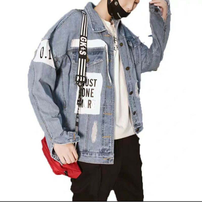 Áo khoác jean nam Wawa 06, mẫu in tình yêu ngọt ngào mãi mãi, Mua Ngay