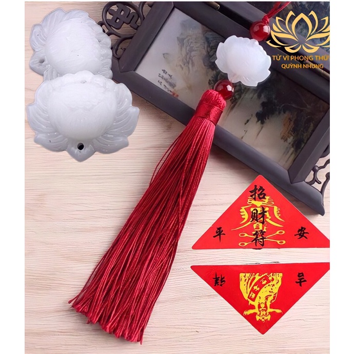 Phù tam giác Phong Thủy Kèm Mặt Phật Quan Thế âm  bỏ Ví Kích Tài Lộc để ví, túi, điện thoại, máy tính bảng