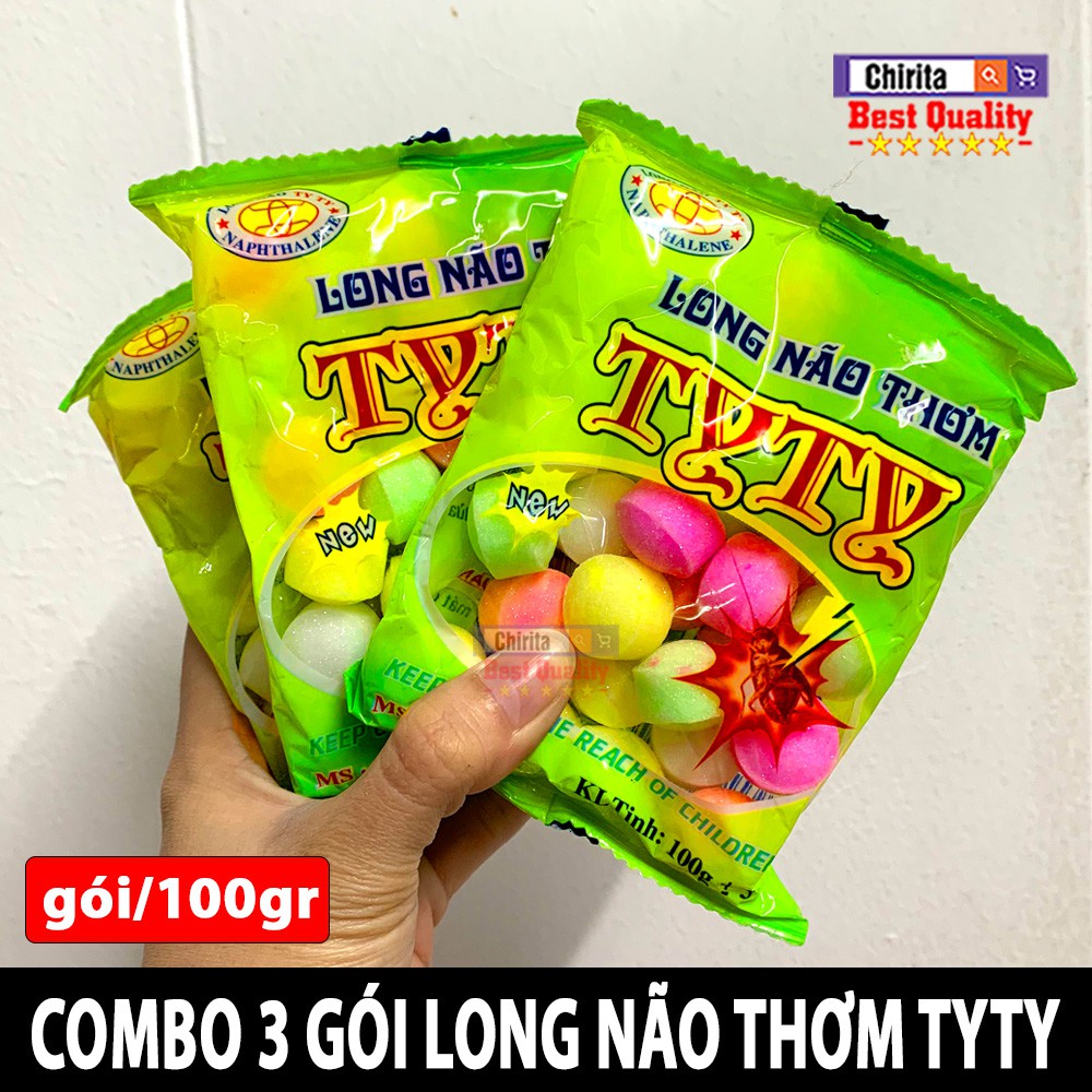 Combo 3 Gói Long Não Đuổi Côn Trùng TYTY ( Gói/100gr ) - Long Não Thơm Phòng, Long Não Đuổi Chuột, Băng Phiến Long Não