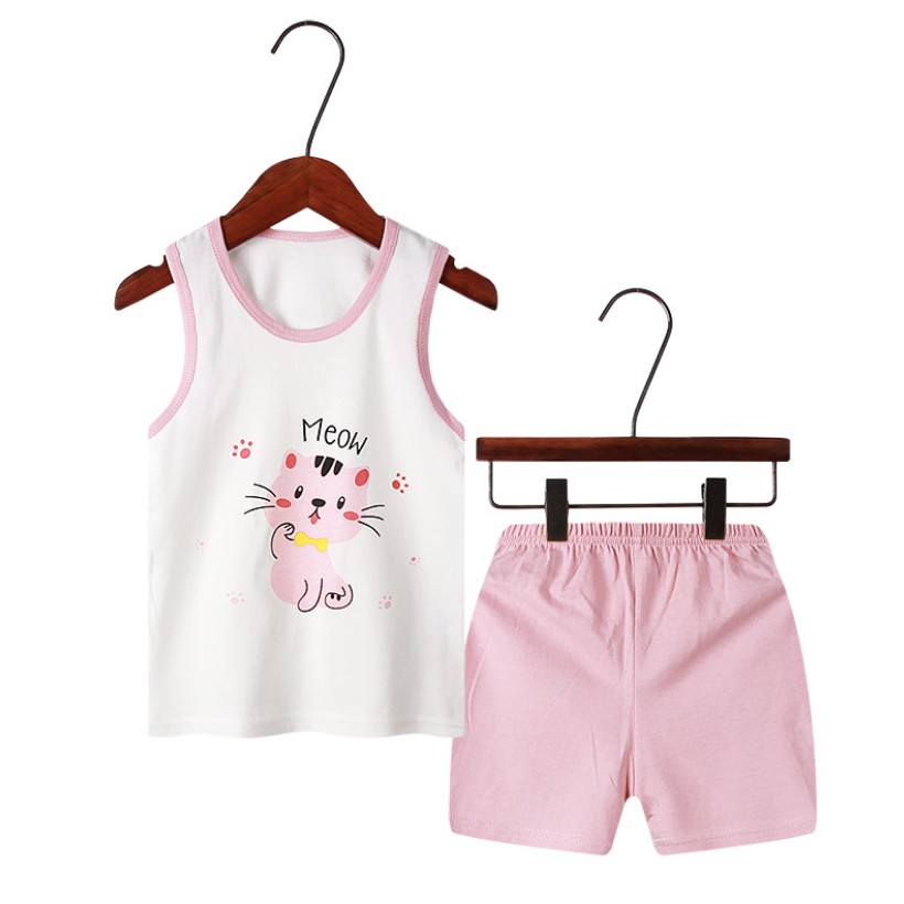 Bộ quần áo trẻ em ba lỗ mùa hè ,đồ bộ bé gái chất cotton hàng chất lượng chuẩn đẹp cute dễ thuơng