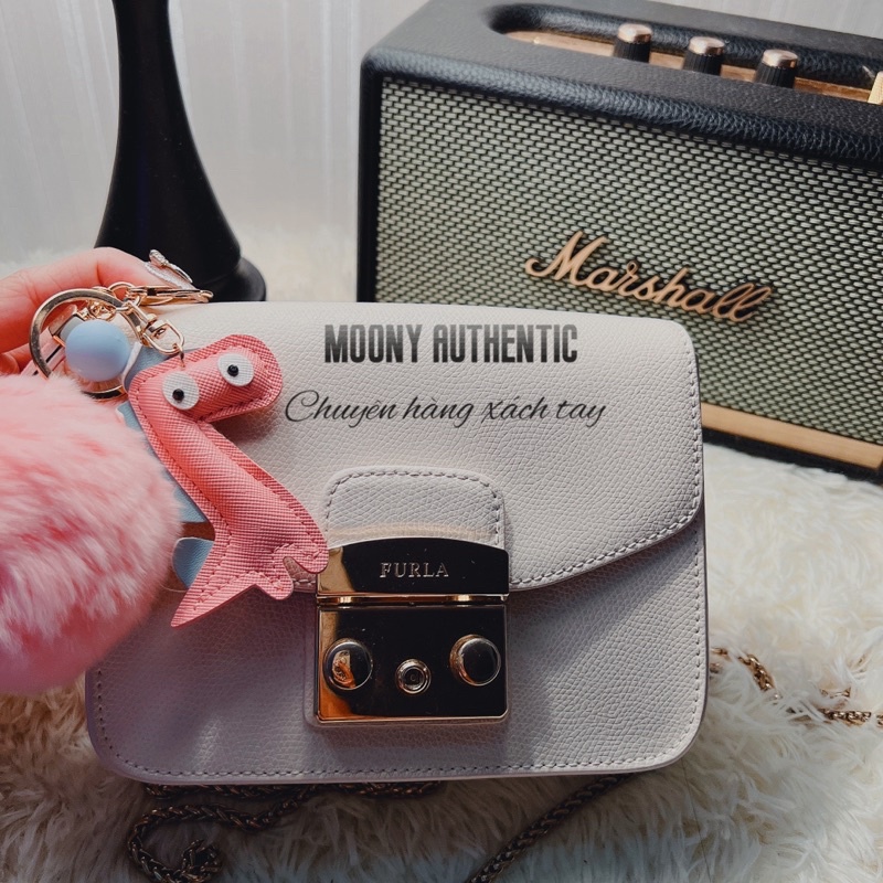 Móc khoá charm khủng long mắt to treo túi xách