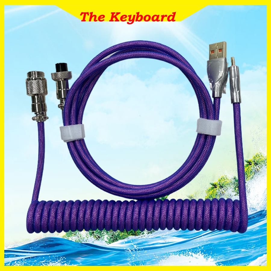 Dây cap xoắn giá rẻ Cable custom bàn phím cơ. Dây cáp bọc dù cho bàn phím cơ Type C. Dây cáp xoắn bọc dù cao cấp giá rẻ.