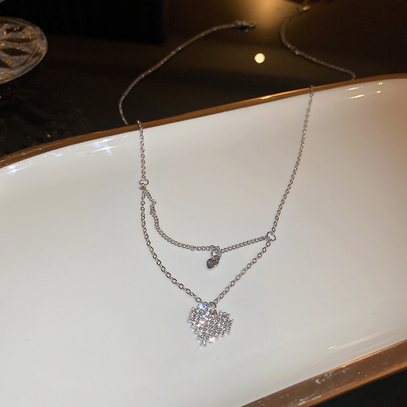 Dây chuyền phối mặt hình trái tim phong cách sang trọng nhẹ nhàng