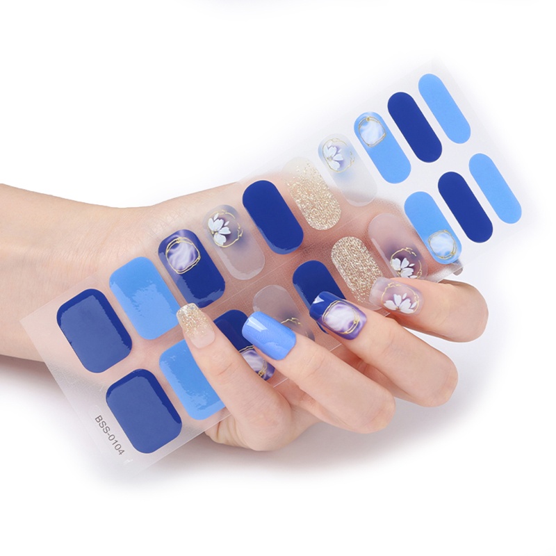 Set 20 Miếng Dán Gel Bán Nguyệt Trang Trí Móng Tay