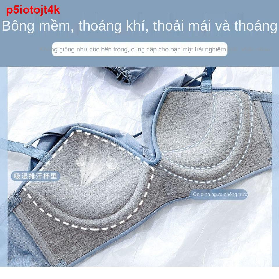 Quần lótáo lót nữ tính kết hợp, không có vòng thép, miếng đệm ngực dày chống chảy xệ, bộ thoáng khí liền mạch sexy hợp t